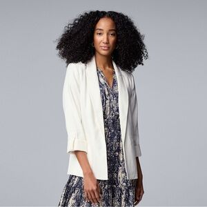 Simply Vera Wang Roll Tab Linen Blazer